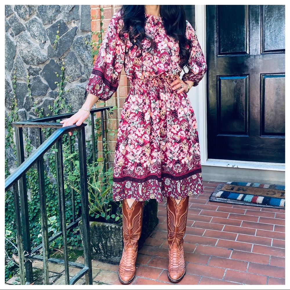 Boho Gypsy chic Floral print dress - Picture 3 of 7